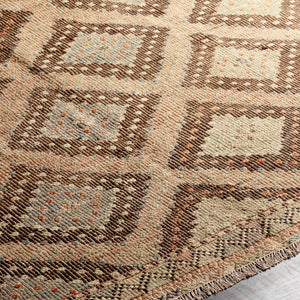 Antique One of a Kind OOAK-1348 6'1" x 8'8" Handmade Rug OOAK1348-6188  Camel, Nickel, Brick, Light Wood, Lunar Green Surya