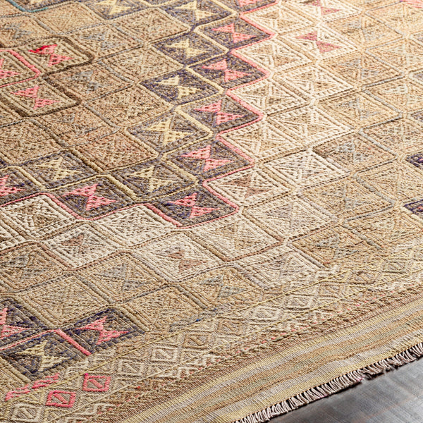 Antique One of a Kind OOAK-1353 6' x 9'9" Handmade Rug OOAK1353-699  Camel, Khaki, Dark Grey, Clay Surya