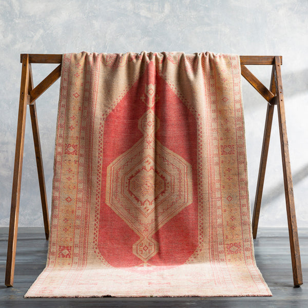 Antique One of a Kind OOAK-1369 4'8" x 8'9" Handmade Rug OOAK1369-4889  Natural, Khaki, Rose Gold, Light Wood Surya