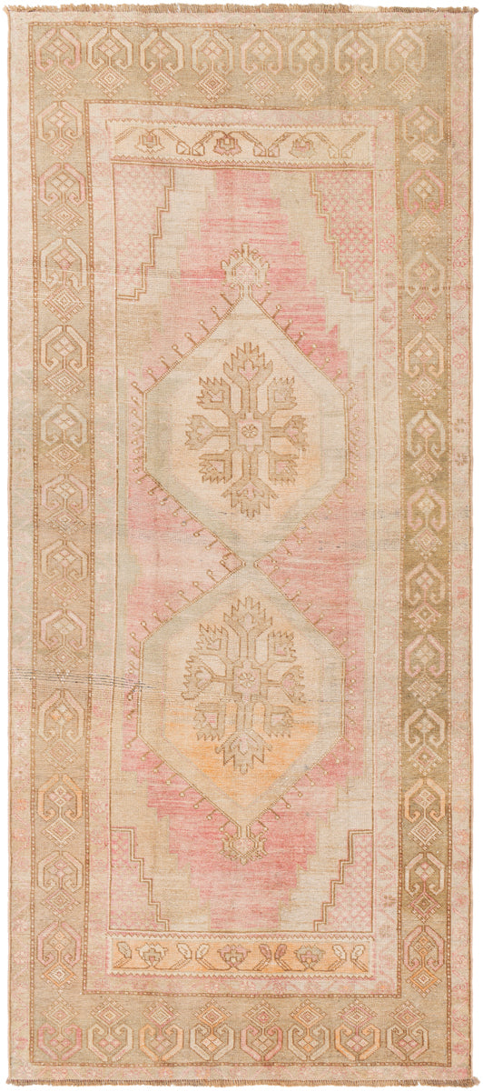 Antique One of a Kind OOAK-1375 4'4" x 9'10" Handmade Rug OOAK1375-44910  Natural, Khaki, Camel Surya