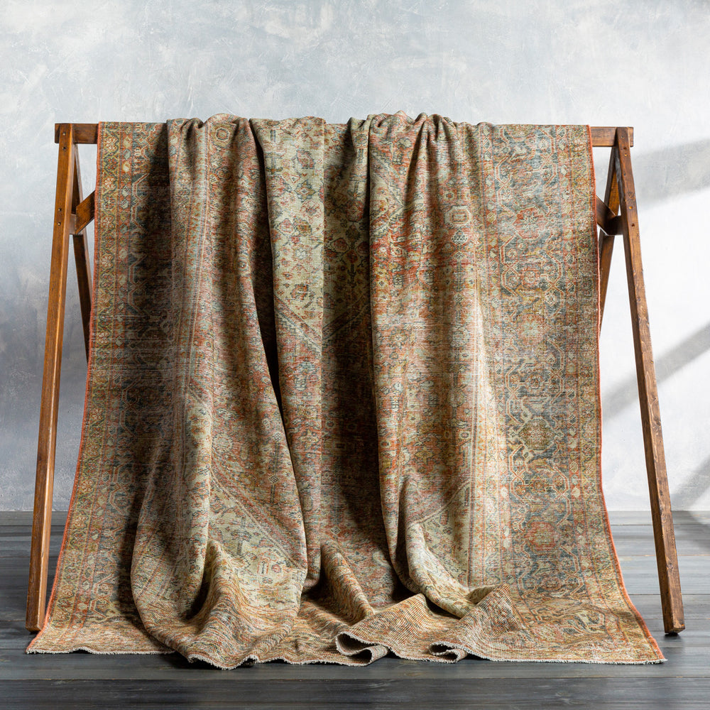 Antique One of a Kind OOAK-1394 9'9" x 13'7" Handmade Rug OOAK1394-99137  Dark Grey, Nickel, Grey, Dark Brown, Sage Surya