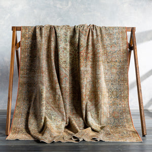 Antique One of a Kind OOAK-1394 9'9" x 13'7" Handmade Rug OOAK1394-99137  Dark Grey, Nickel, Grey, Dark Brown, Sage Surya