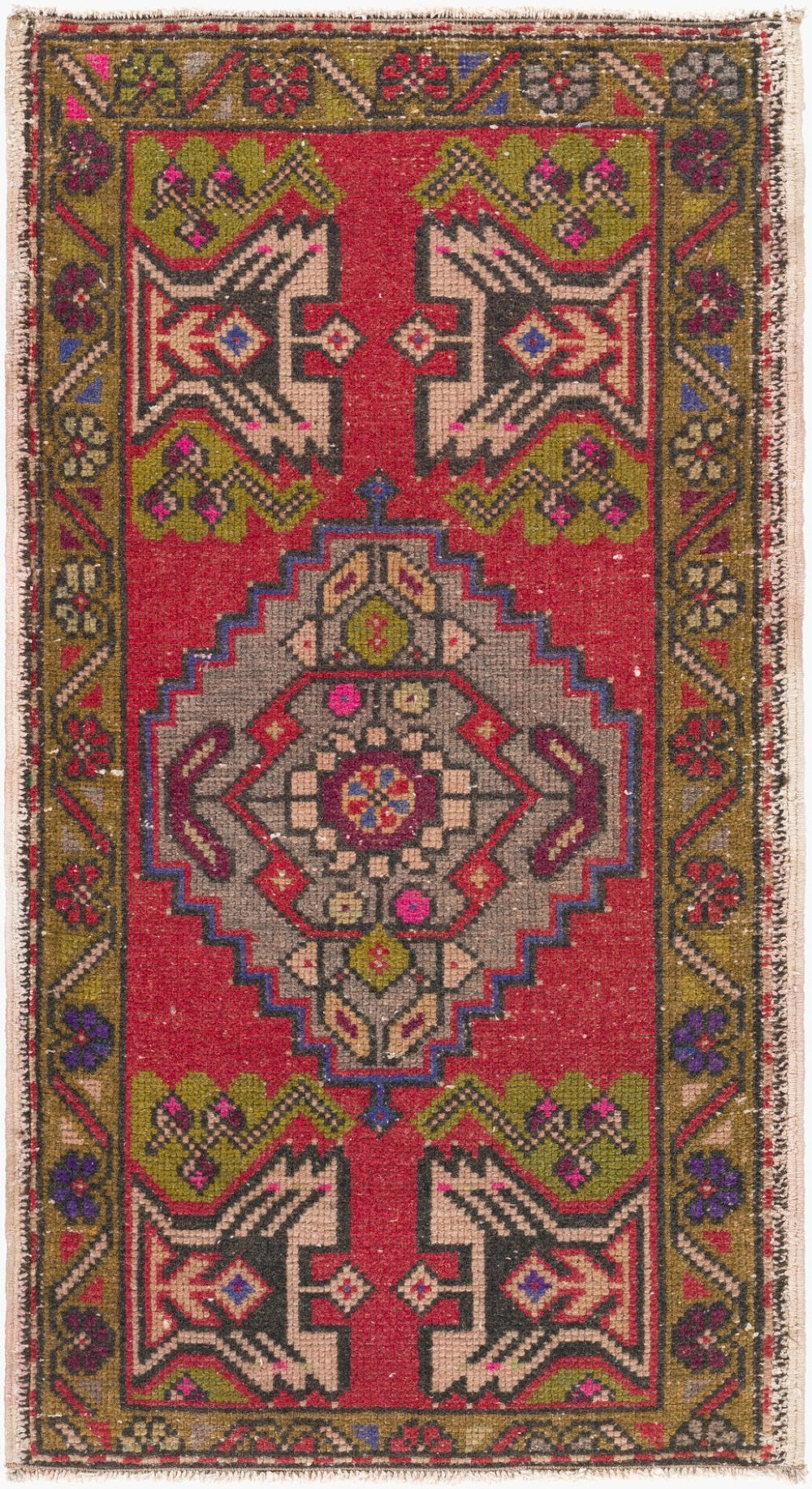 Surya Antique Hand Knotted Turkish Wool Accent Rug One of a Kind Entryway Bedroom Piece OOAK1398-1934