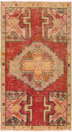 Surya Antique Hand Knotted Turkish Wool Accent Rug with Traditional Pattern for Entryway OOAK1415-1831