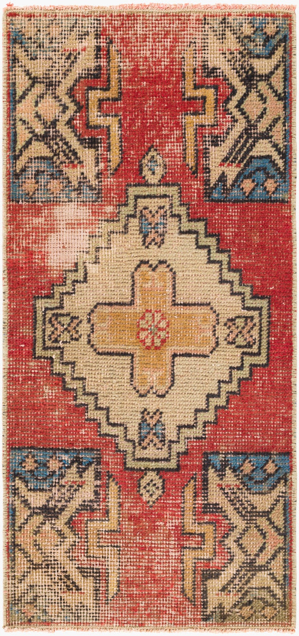 Surya Antique One Of A Kind Turkish Handmade Rug 3'1" X 13'3" - Timeless Wool Statement Piece For Home Crimson Wool Ooak1418-15210