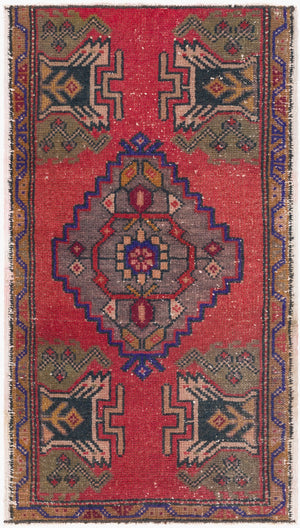 Surya Antique One Of A Kind Turkish Handmade Rug 3'1" X 13'3" - Timeless Wool Statement Piece For Home Crimson Wool Ooak1434-193