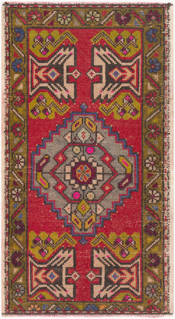Surya Antique One Of A Kind Turkish Handmade Rug 3'1" X 13'3" - Timeless Wool Statement Piece For Home Crimson Wool Ooak1440-11034