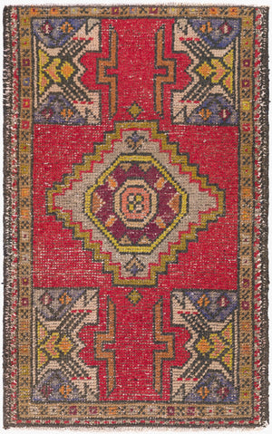 Surya Antique One Of A Kind Turkish Handmade Rug 3'1" X 13'3" - Timeless Wool Statement Piece For Home Crimson Wool Ooak1447-1929
