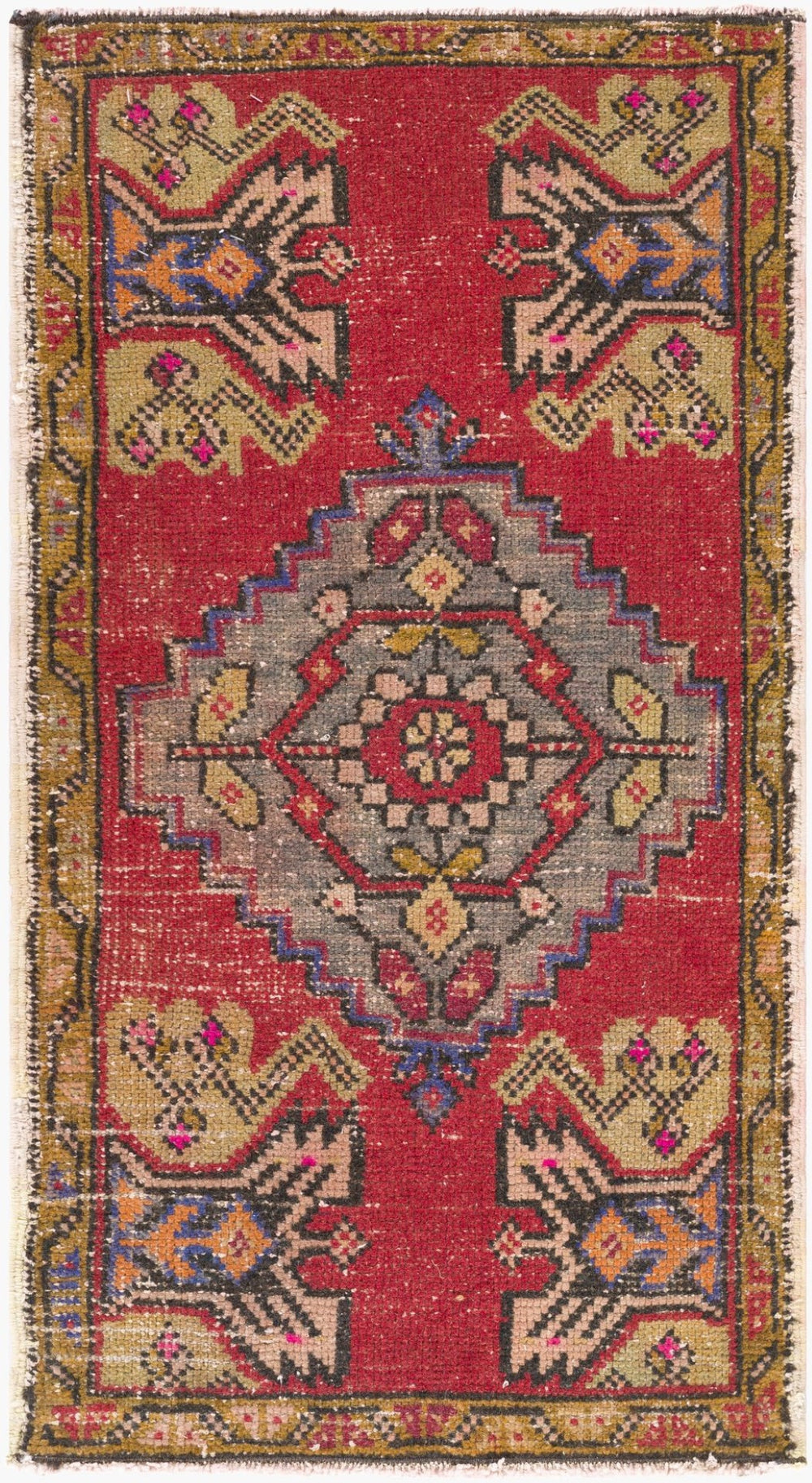 Surya Antique Hand Knotted Wool Rug Turkish One of a Kind Accent for Entryway or Bedside OOAK1476-1933