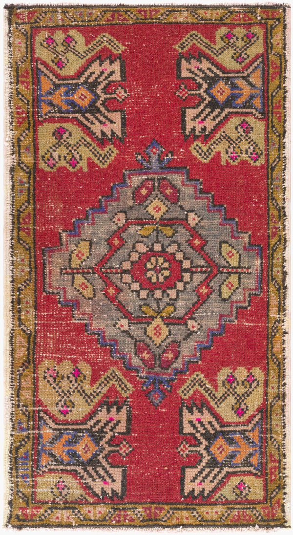 Surya Antique Hand Knotted Wool Rug Turkish One of a Kind Accent for Entryway or Bedside OOAK1476-1933
