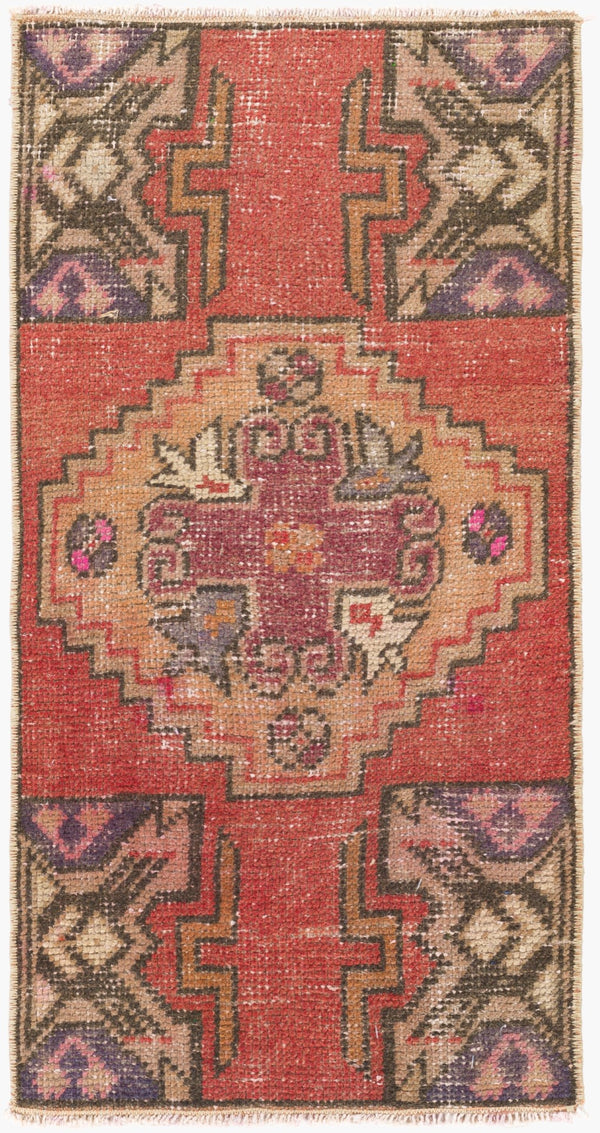 Surya Antique One Of A Kind Turkish Handmade Rug 3'1" X 13'3" - Timeless Wool Statement Piece For Home Brick Red Wool Ooak1483-1529