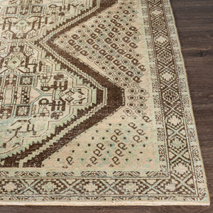 Antique One of a Kind OOAK-1507 4'9" x 6'9" Handmade Rug OOAK1507-4969  Khaki, Sage, Slate Grey Taupe, Grey, Taupe, Eggplant Surya