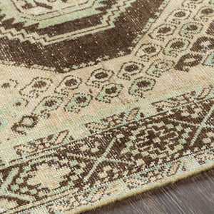 Antique One of a Kind OOAK-1507 4'9" x 6'9" Handmade Rug OOAK1507-4969  Khaki, Sage, Slate Grey Taupe, Grey, Taupe, Eggplant Surya