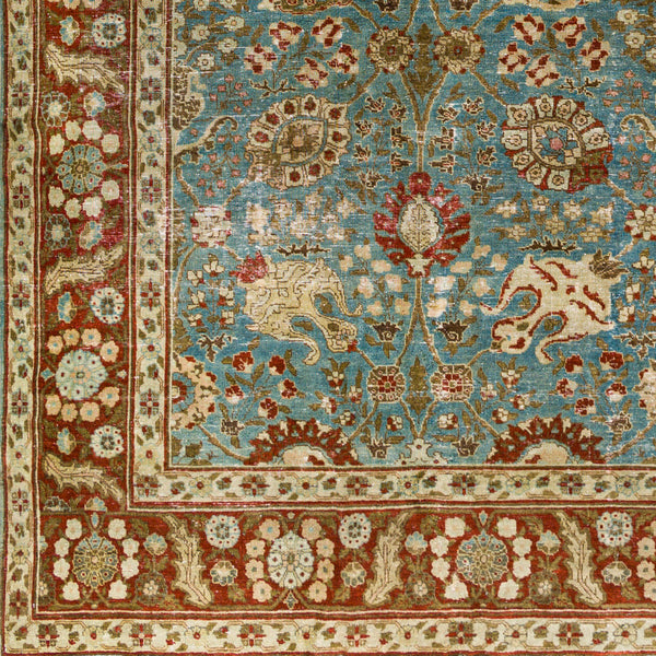 Antique One of a Kind OOAK-1525 8'7" x 11'10" Handmade Rug OOAK1525-111087  Dark Grey, Grey, Dark Brown, Camel, Sage, Khaki Surya