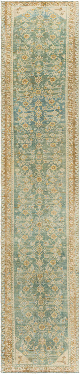 Antique One of a Kind OOAK-1535 3'1" x 13'10" Handmade Rug OOAK1535-131031  Khaki, Sage, Natural, Ash Surya