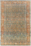 Antique One of a Kind OOAK-1536 4'5" x 6'5" Handmade Rug OOAK1536-6545  Sage, Grey, Clay, Tan Surya