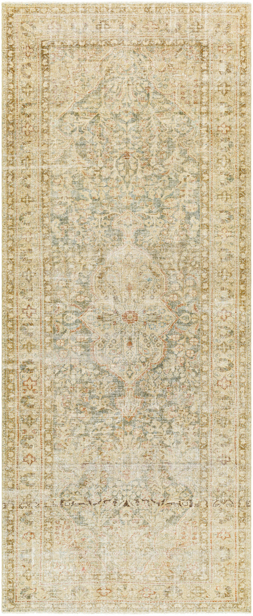 Antique One of a Kind OOAK-1549 5' x 12'1" Handmade Rug OOAK1549-5121  Khaki, Natural, Ash, Pearl Surya
