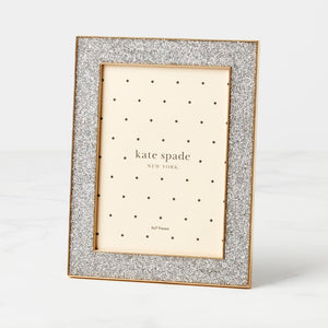 Lenox Kate Spade Sitting Pretty 5x7 Silver Glitter Frame GOLD PLTD METAL 897450
