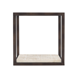 Bernhardt Bernhardt Modern Kinsley End Table With Bronze Glass Top, White Travertine Shelf & Casters For Luxe Style 533121