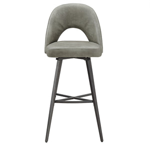 Homelegance By Top-Line Amala Metal Swivel 29" Bar Height Stools (Set of 2) Grey Engineered Wood