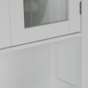 English Elm Acadian Space Saver Cabinet In Pure White - Stylish, Durable Storage For Narrow Spaces & Rooms B136P158500