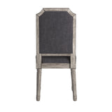 Homelegance By Top-Line Mayer Arched Linen and Wood Dining Chairs (Set of 2) Dark Grey Rubberwood