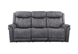 Steve Silver Morrison 3-Piece Living Room Set - Dark Gray with Power Recliners & Storage Console