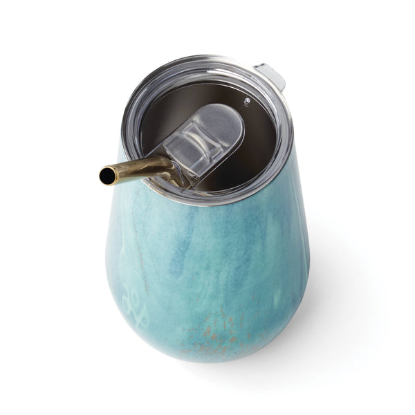 Lenox Cambridge 16 Oz Green Geode Insulated Tumblers With Straws, Set of 2 NO COLOR METAL ECW11GNCB2DS