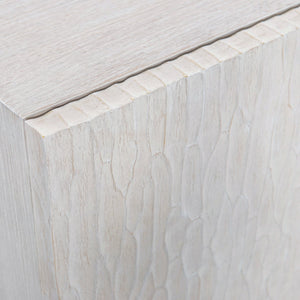 Bernhardt Bernhardt Solaria Buffet With Weathered Bone Finish, Chiseled Resin Doors, Soft-Close Storage Console 310134