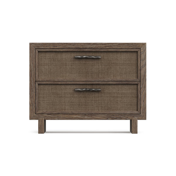 Bernhardt Bernhardt Rustic-Modern Casa Paros Nightstand With Woven Drawer Fronts, Soft-Close Drawers & Usb 317233