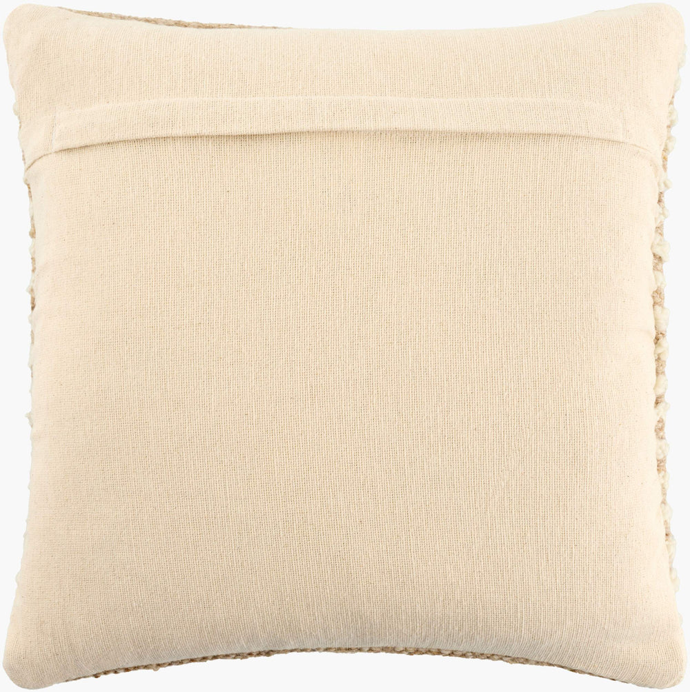 Surya Booroola 18" Modern Accent Pillow - Elegant Wool & Cotton Blend For Stylish Home Decor & Comfort Beige Wool,Cotton Ooo001-2222