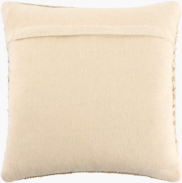 Surya Booroola 18" Modern Accent Pillow - Elegant Wool & Cotton Blend For Stylish Home Decor & Comfort Beige Wool,Cotton Ooo001-2222