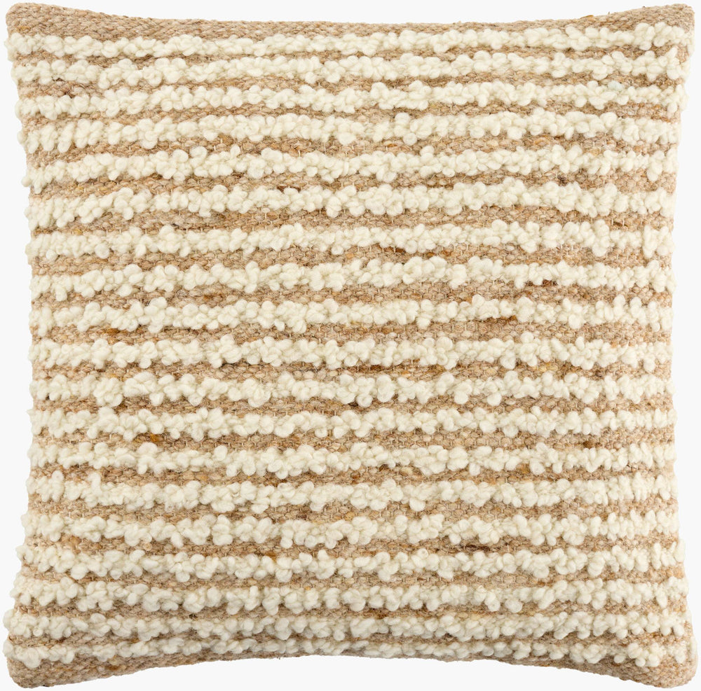 Surya Booroola 18" Modern Accent Pillow - Elegant Wool & Cotton Blend For Stylish Home Decor & Comfort Beige Wool,Cotton Ooo001-2222