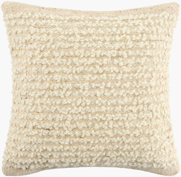 Surya Booroola 18" Modern Accent Pillow - Elegant Wool & Cotton Blend For Stylish Home Decor & Comfort Ivory Wool,Cotton Ooo002-1818