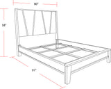 Parker House Pure Modern - Bedroom King Panel Bed With 2 Nightstands Grey Oak Solids ,Oak Veneers Bpur-3pc-1166-n2