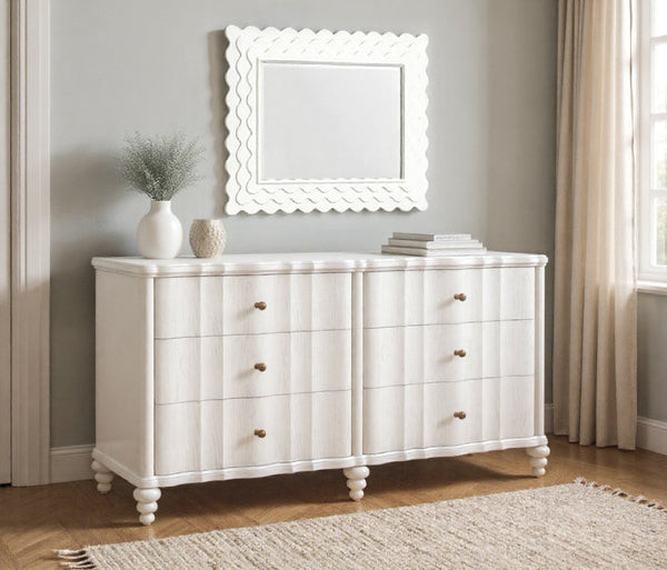 A.R.T. Furniture Haven Dresser - Timeless Cottage Design with Fluted Drawers and Ample Storage for Your Bedroom Elegance White 339130-2367