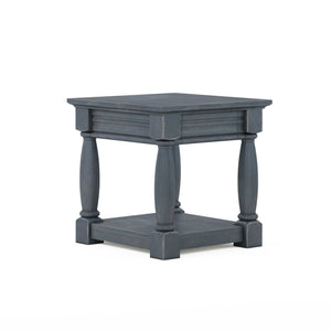 A.R.T. Furniture Alcove End Table - Stylish Slate Finish With Hidden Drawer, Acacia Solids & Maple Veneers For Storage Blue Acacia Solids,Maple Veneers 321303-2821