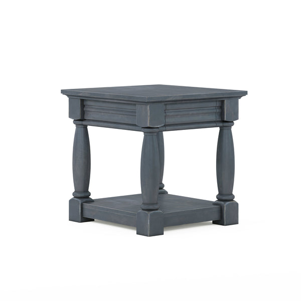 A.R.T. Furniture Alcove End Table - Stylish Slate Finish With Hidden Drawer, Acacia Solids & Maple Veneers For Storage Blue Acacia Solids,Maple Veneers 321303-2821