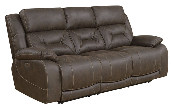 English Elm Steve Silver - Aria Power Recliner Sofa Brown with Gel Memory Foam & 49-Coil Seats, USB, Lay-Flat Power Comfort B081P157493