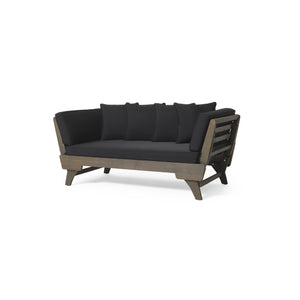 English Elm Christopher Knight Home® - OTTAVIO Acacia Outdoor Sofa Daybed Convertible Expandable with Water-Resistant Cushions, Grey Patio Luxury 63454.00BLK
