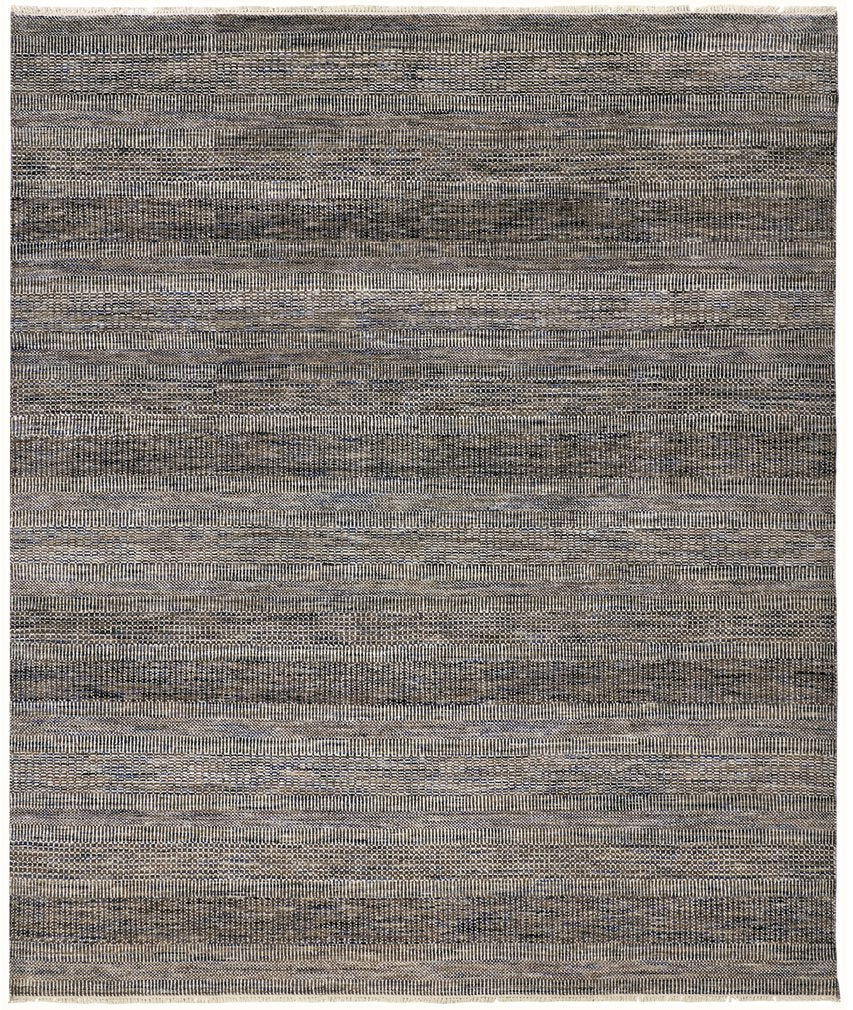 Feizy Rugs Janson Hand Knotted Wool And Viscose Rug With Textured Stripes For Casual Farmhouse Elegance Gray Wool,Viscose I92i6065dgy000f99