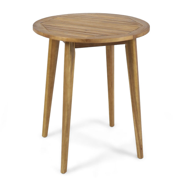 English Elm Stamford Round Solid Acacia Outdoor Bistro Table Weather Resistant Patio Dining 62919.00