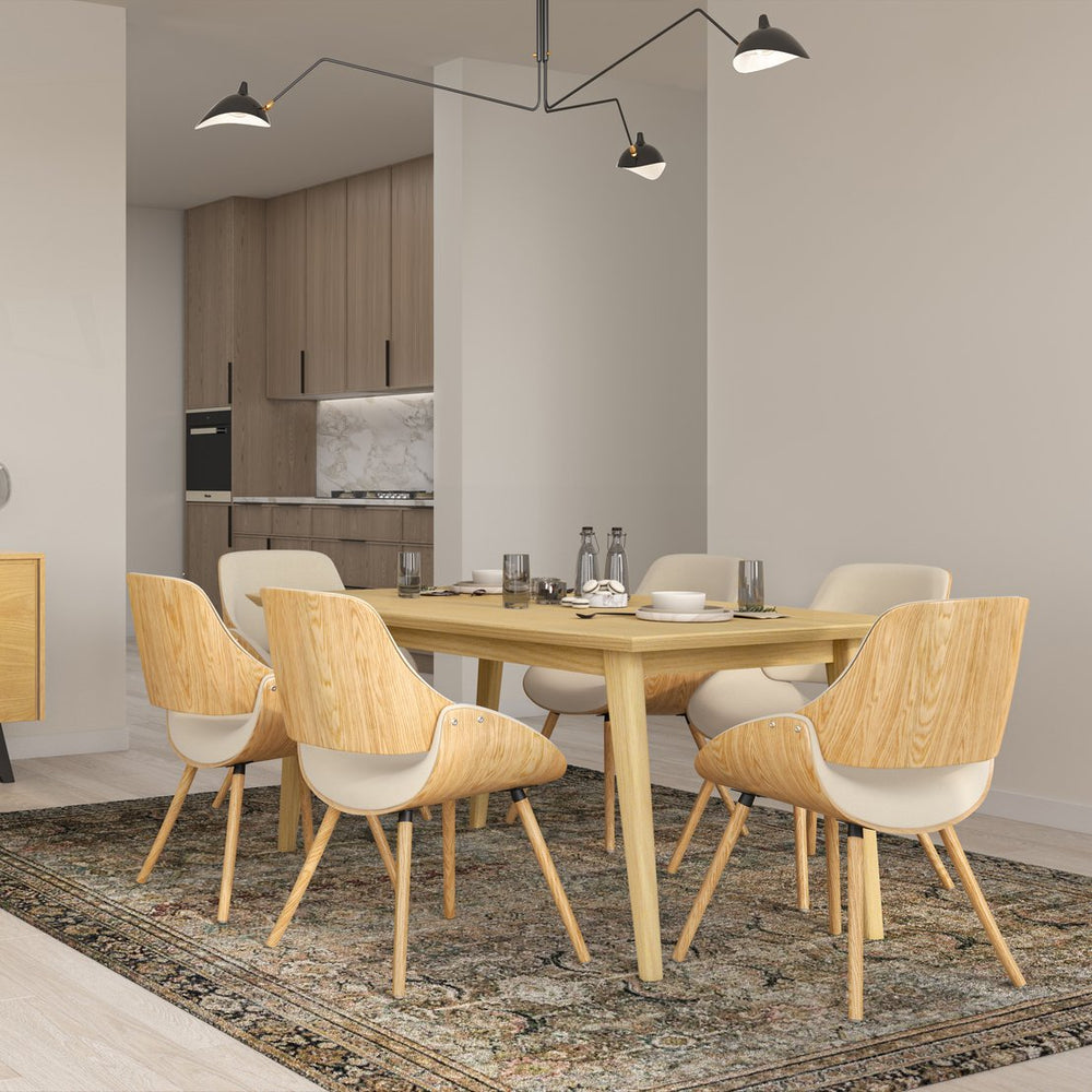 English Elm Draper Mid-Century Oak Dining Table - Stylish, Durable, Seats 6, Perfect For Any Space! B136P158595