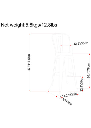 English Elm Fletcher - Set Of 2 Modern White Metal Bar Stools With Ergonomic Design, Perfect For Any Space B136P158663