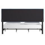 Homelegance By Top-Line Terrell Black Finish Frame with Velvet Fabric Platform Bed Blue Velvet