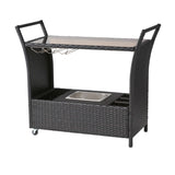 Christopher Knight Home® - Noble House - Bahama Outdoor Wicker Bar Cart with Tempered Glass Top