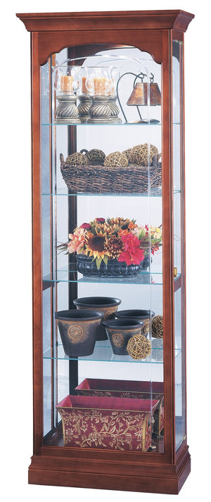Hekman Furniture 680340 Portland Curio Cabinet - Elegant Lighted Display For Collectibles With Stunning Details & Craftsmanship Windsor Cherry Portland Curio Cabinet 680340