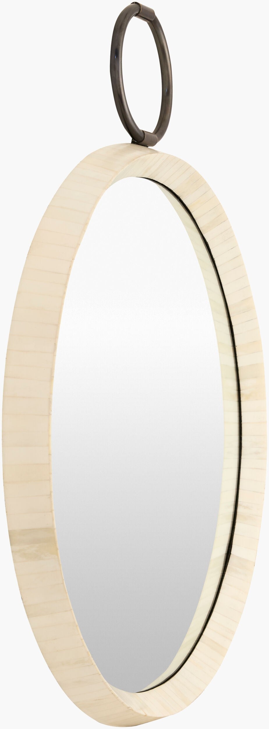 Surya Opale 38"H X 30"W Art Deco Accent Mirror - Elegant Modern Design For Chic Home Decor & Style Frame, Cream Bone Opal001-3830