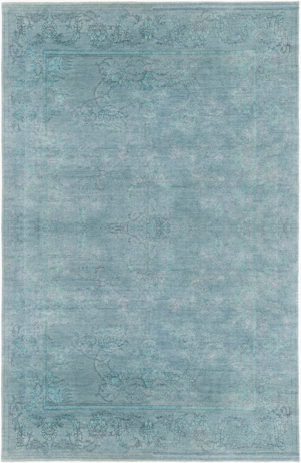 Surya Opulent 2' X 3' Handmade Wool & Viscose Rug - Luxurious High-pile Design For Timeless Home Decor Blue Wool,Viscose Ope6003-69