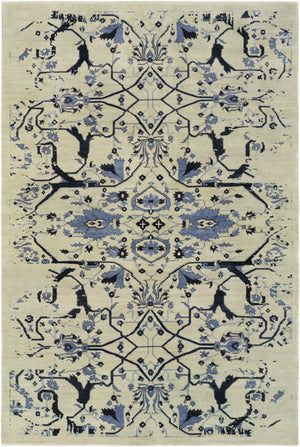 Surya Opulent 2' X 3' Handmade Wool & Viscose Rug - Luxurious High-pile Design For Timeless Home Decor Blue Wool,Viscose Ope6008-69